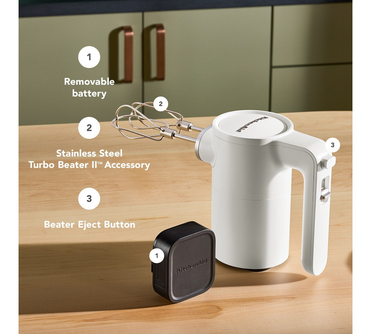 KitchenAid Go® Cordless Hand Mixer - battery included