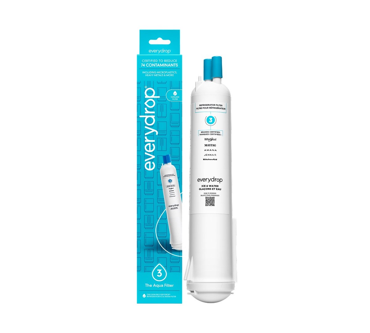 Everydrop® Refrigerator Water Filter 3 - EDR3RXD1 (Pack Of 1) + Refrigerator FreshFlow™ Air Filter + FreshFlow Produce Preserver Refill