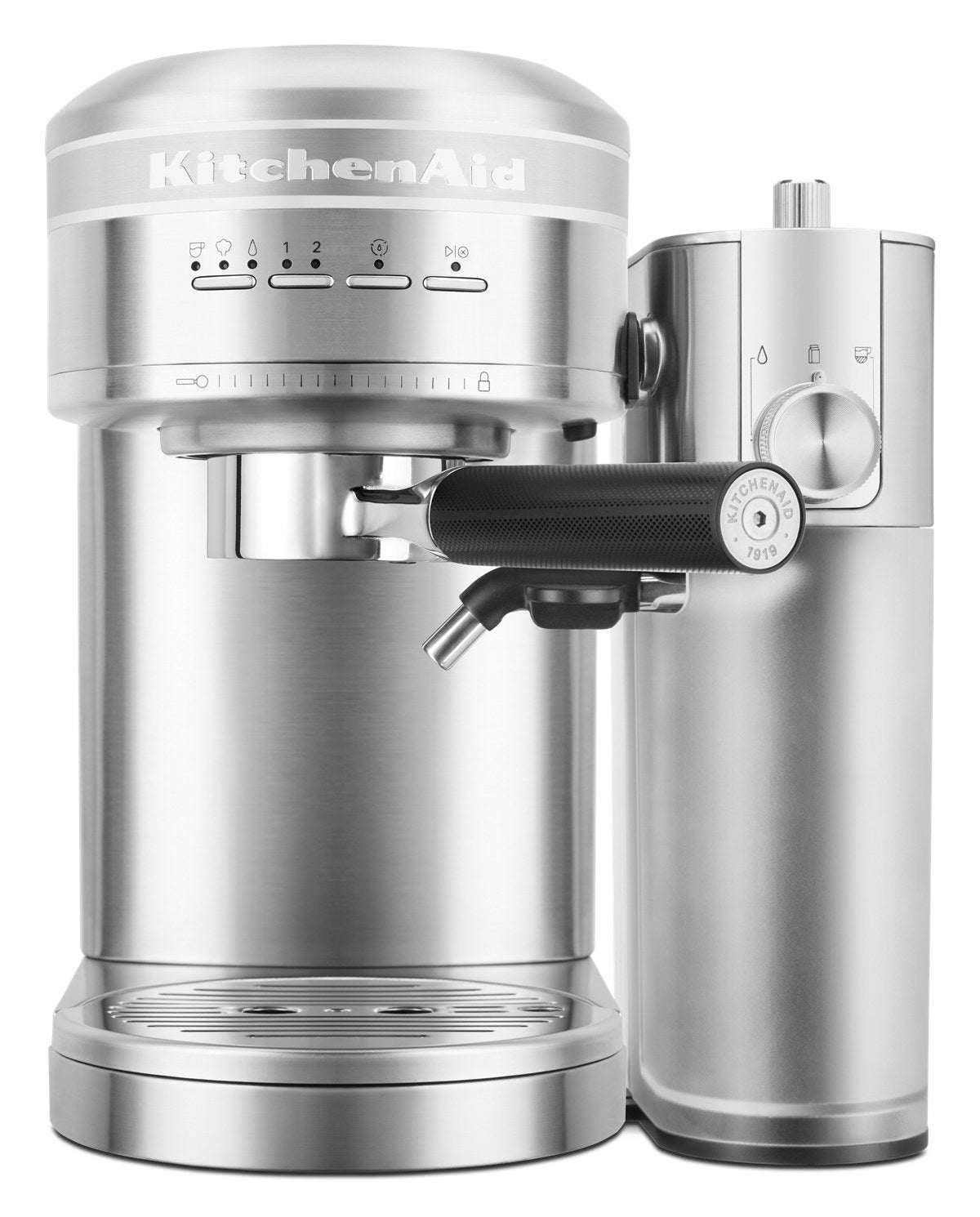 Metal Semi-Automatic Espresso Machine with Free Automatic Milk Frother Attachment Bundle
