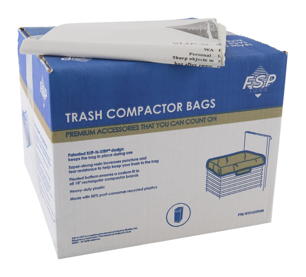 Heavy-Duty Plastic Compactor Bags (60-Pack) - White with Odor Remover for 18-IN Compactor Models